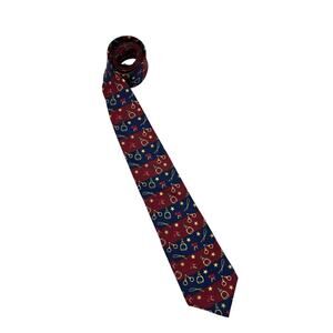 Tommy Hilfiger Mens Vintage Italian Silk Striped Racing Horsebit Necktie